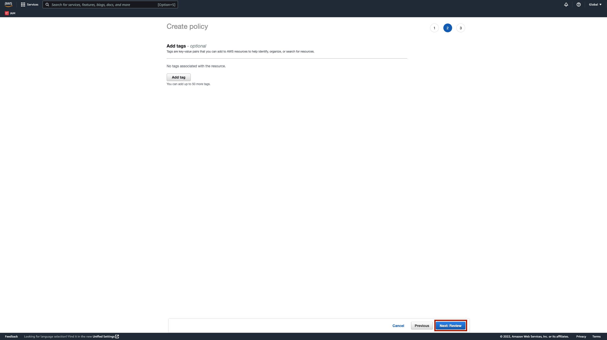 Create Policy Screen 3